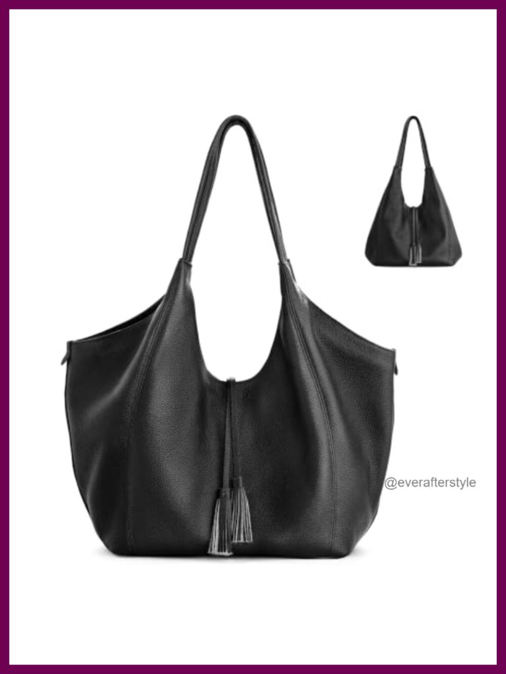 Soft Genuine Leather Slouchy Tote Hobo Shoulder Bag Women Travel